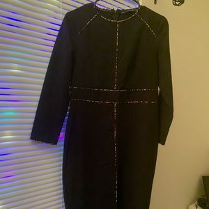 Zara black Pencil dress with leopard print